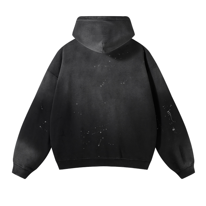 Vintage Wash Frayed Hoodie
