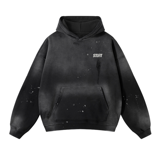 Vintage Wash Frayed Hoodie