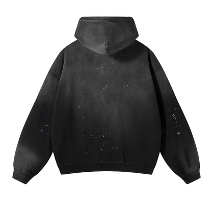Vintage Wash Frayed Hoodie